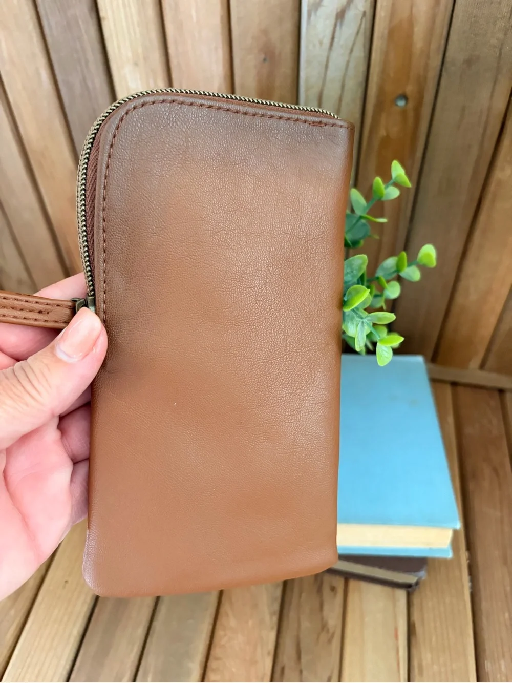 Ermenegildo Zegna Leather Zip Pouch Brown Designer Travel Case